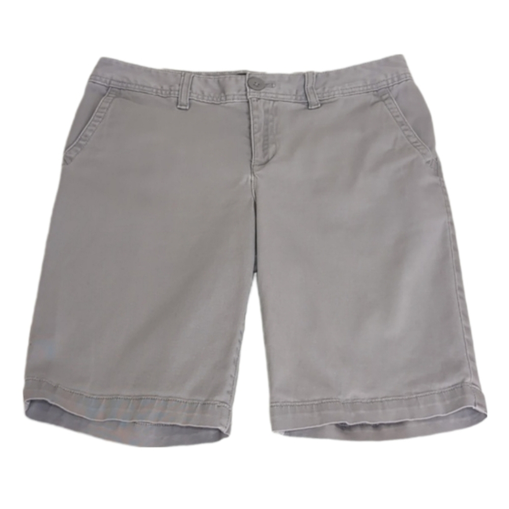 Eddie Bauer Twill 10" Bermuda Shorts Stretch Cotton Gorpcore Outdoor Gray